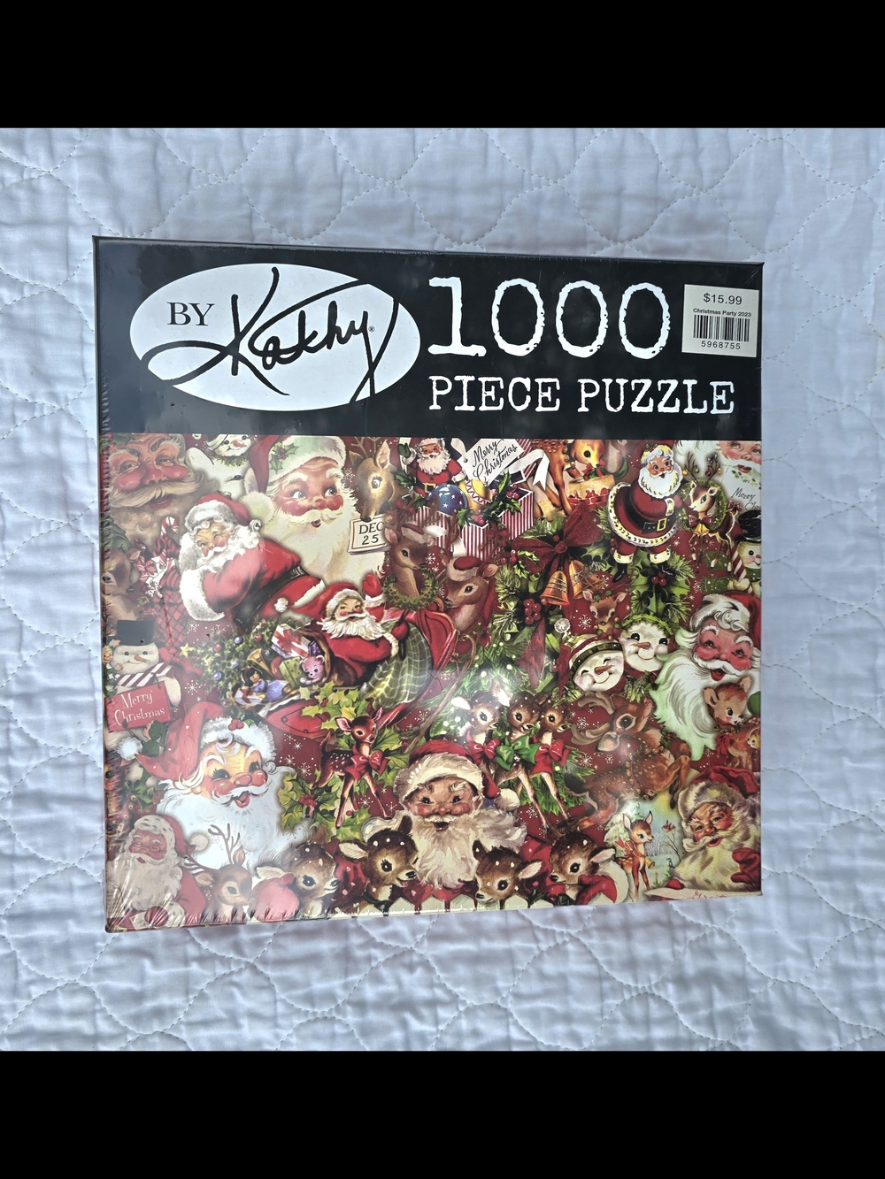 NIB By Kathy 1000 Piece Puzzle "CHRISTMAS PARTY 2023" Santa Reindeer Snowmen.